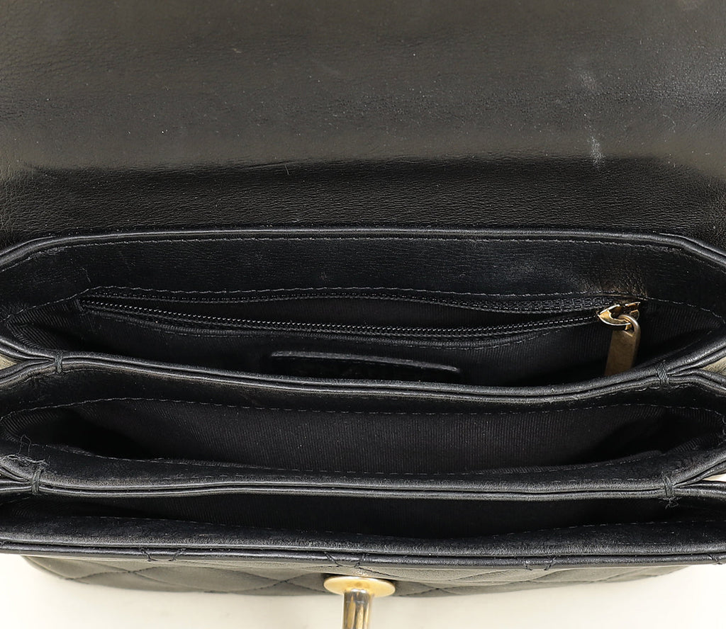 Chanel Black CC Top Handle Envelope Flap Bag