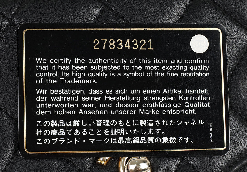 Chanel Black CC Top Handle Envelope Flap Bag