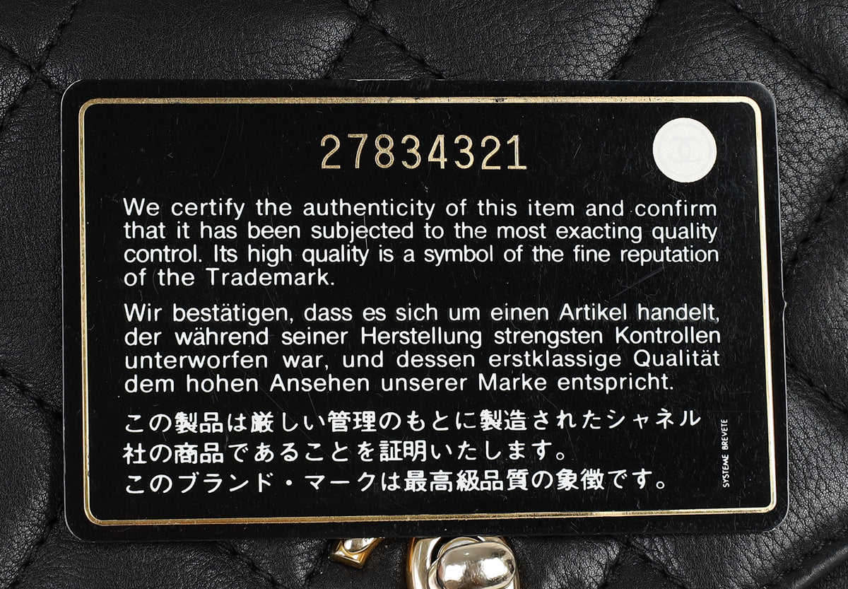 Chanel Black CC Top Handle Envelope Flap Bag