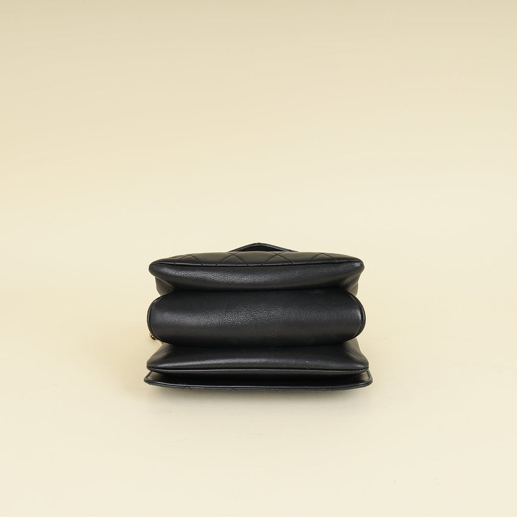 Chanel Black CC Top Handle Envelope Flap Bag