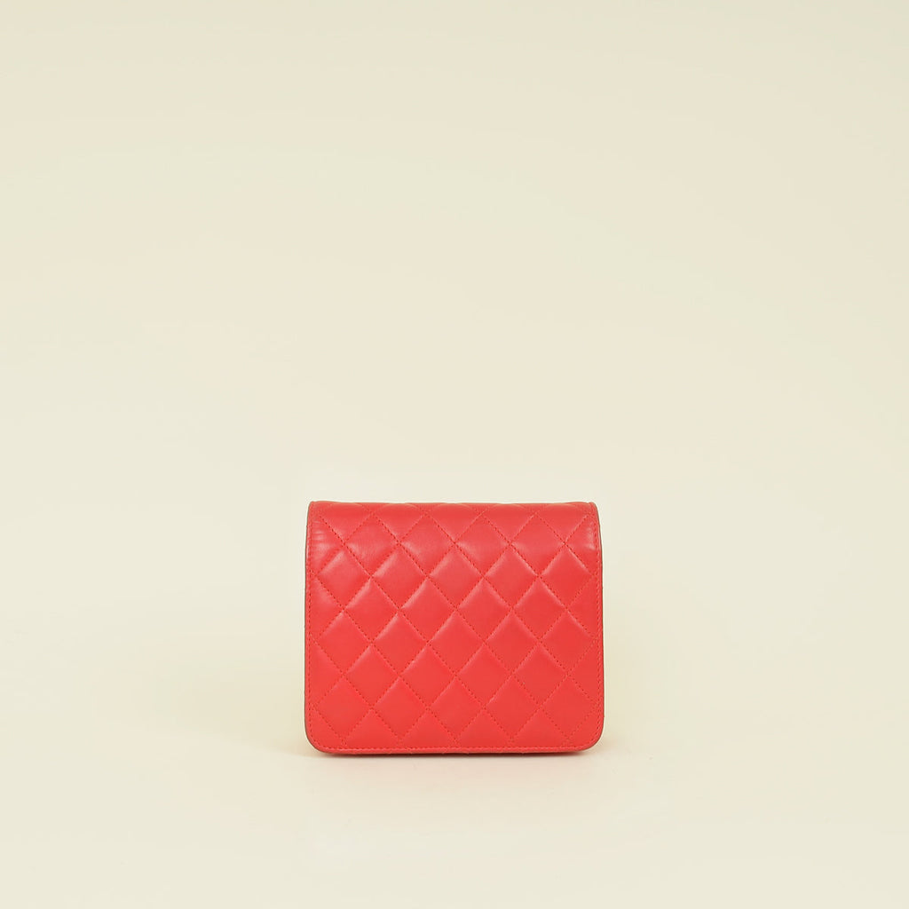 Chanel Red Square Wallet on Chain