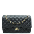 Chanel Black CC Classic Double Flap Jumbo Bag