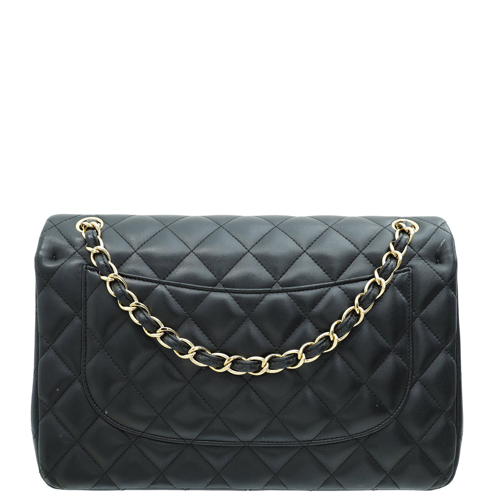 Chanel Black CC Classic Double Flap Jumbo Bag