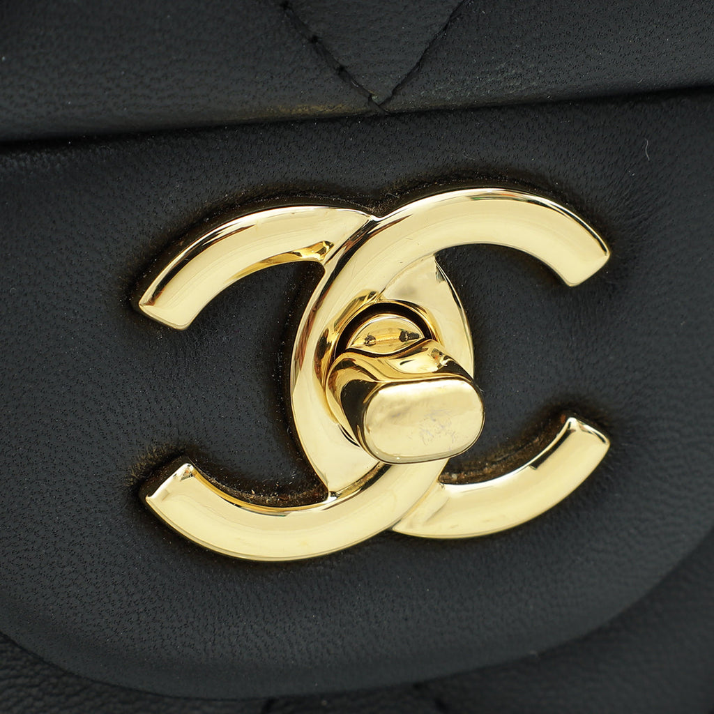 Chanel Black CC Classic Double Flap Jumbo Bag