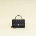 Chanel Navy Blue CC Top Handle Wallet On Chain
