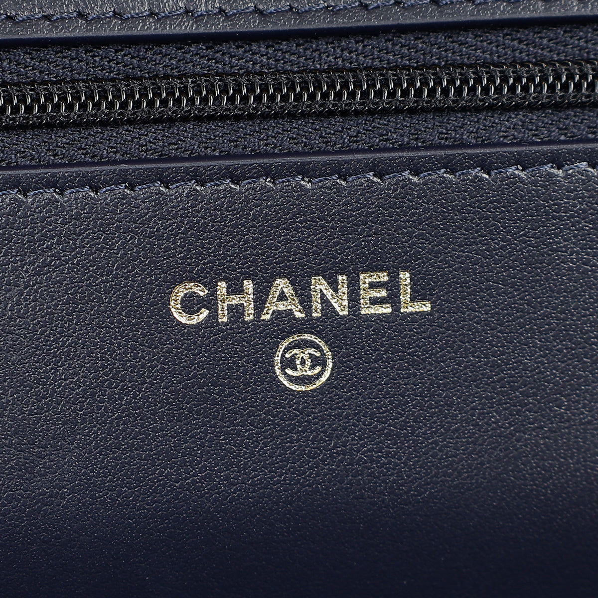 Chanel Navy Blue CC Top Handle Wallet On Chain