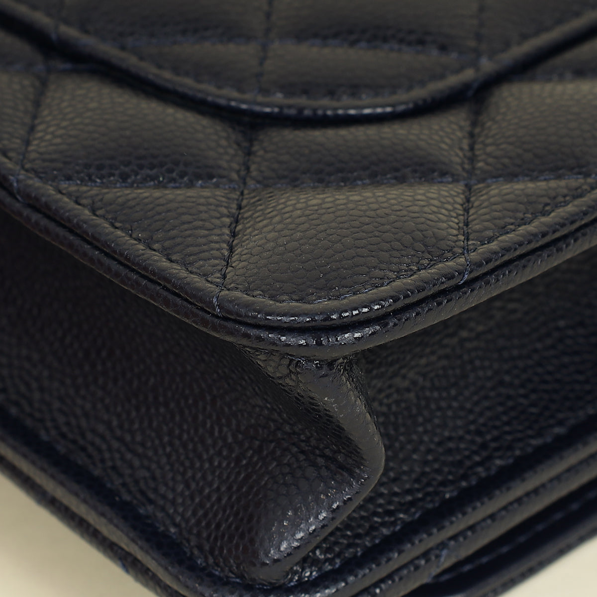 Chanel Navy Blue CC Top Handle Wallet On Chain