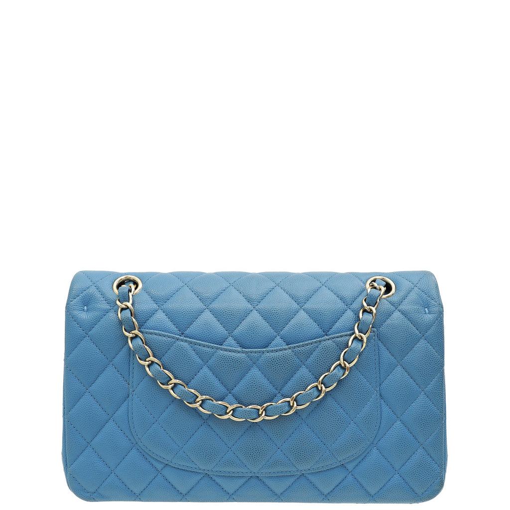 Chanel Blue CC Classic Double Flap Medium Bag