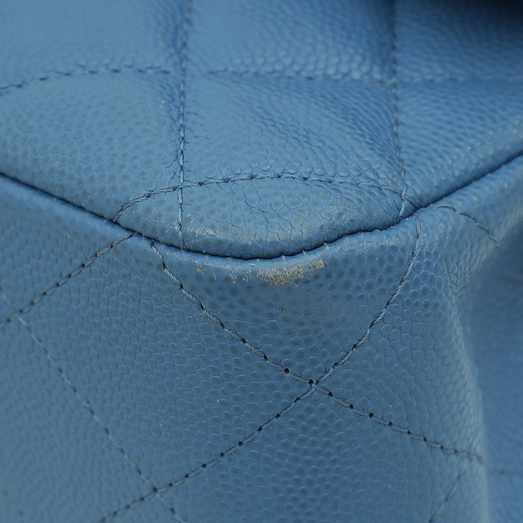 Chanel Blue CC Classic Double Flap Medium Bag
