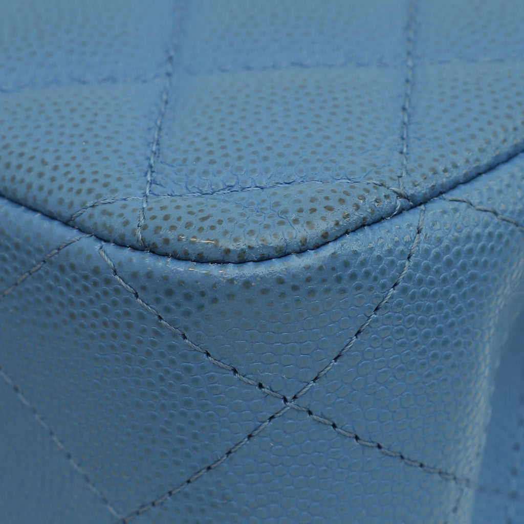 Chanel Blue CC Classic Double Flap Medium Bag