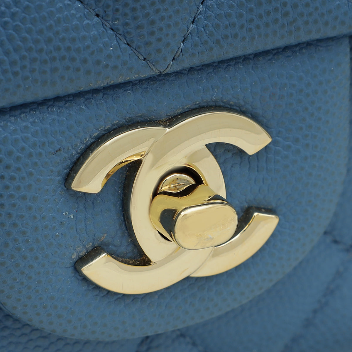 Chanel Blue CC Classic Double Flap Medium Bag