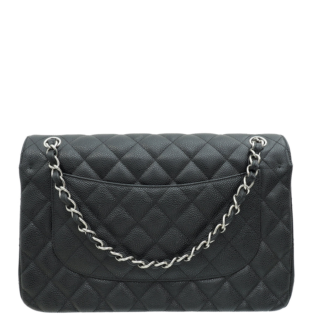 Chanel Black CC Classic Double Flap Jumbo Bag