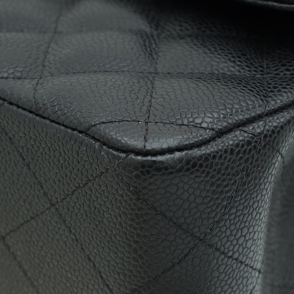 Chanel Black CC Classic Double Flap Jumbo Bag