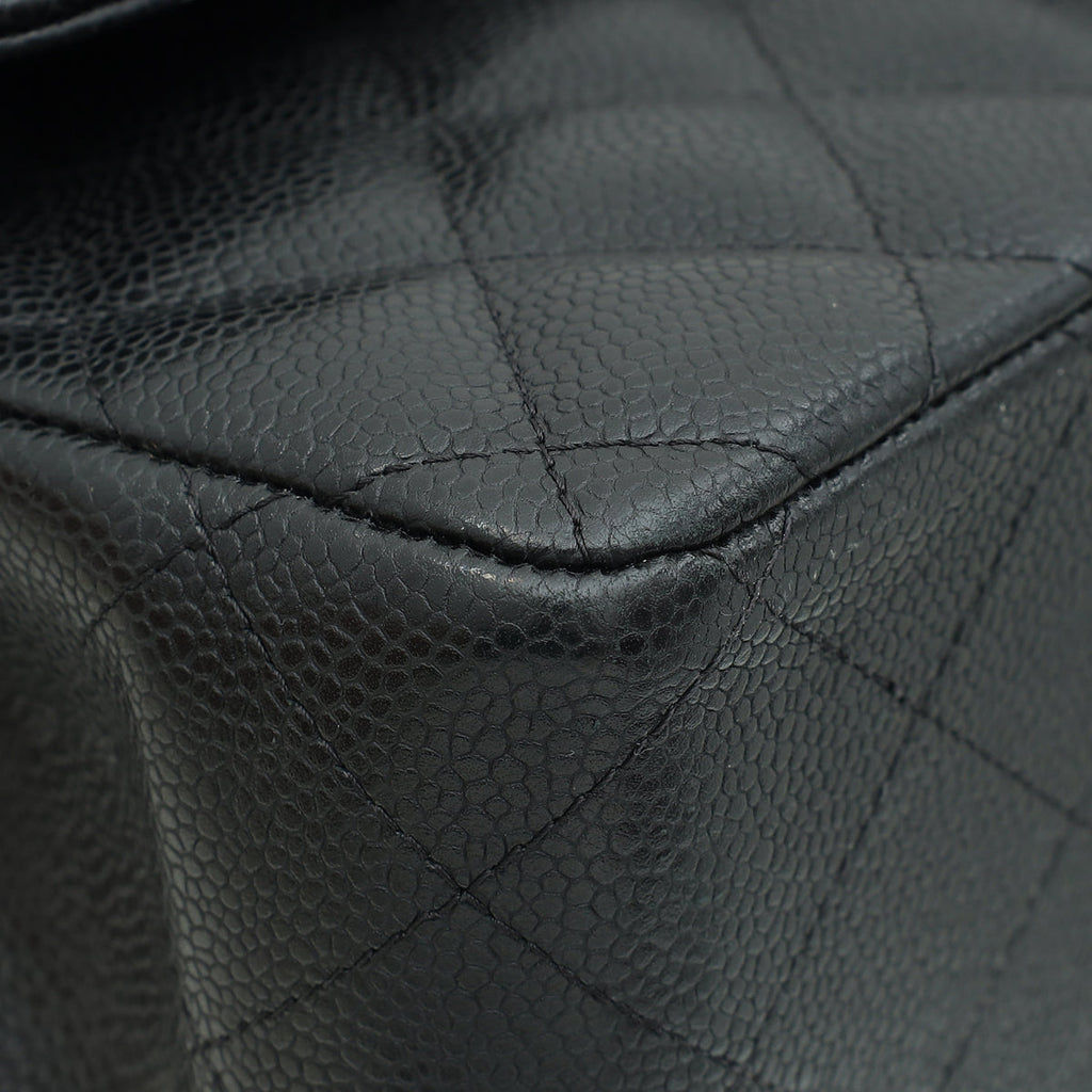 Chanel Black CC Classic Double Flap Jumbo Bag