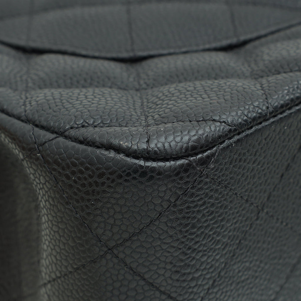 Chanel Black CC Classic Double Flap Jumbo Bag