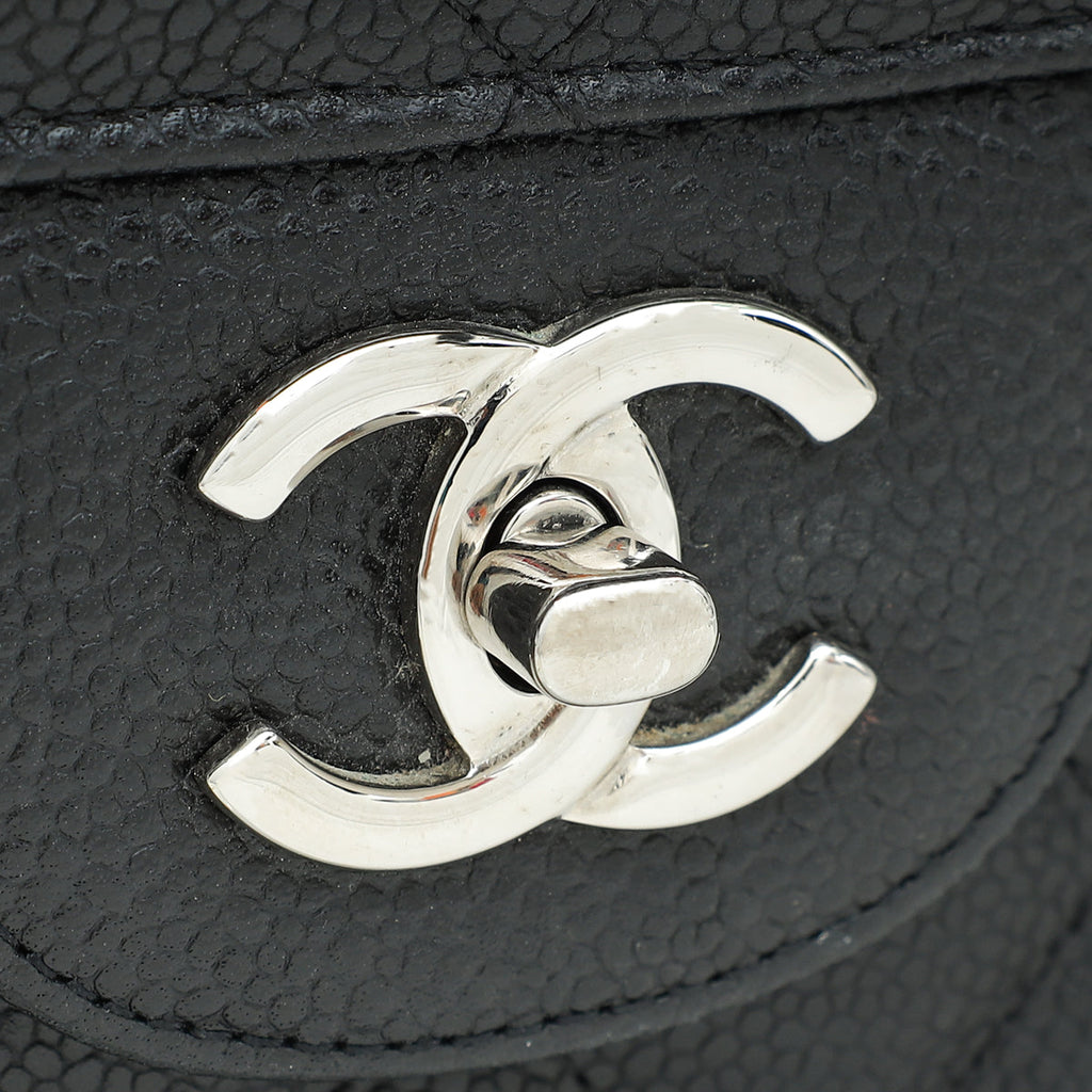 Chanel Black CC Classic Double Flap Jumbo Bag