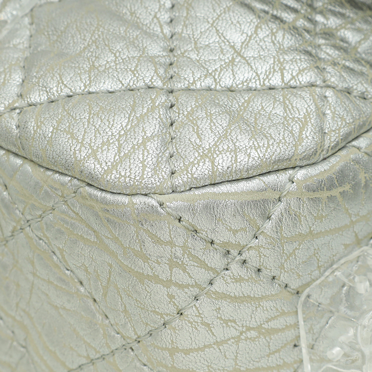 Chanel Metallic Silver Aged Ice Cube On the Rocks Flap Bag