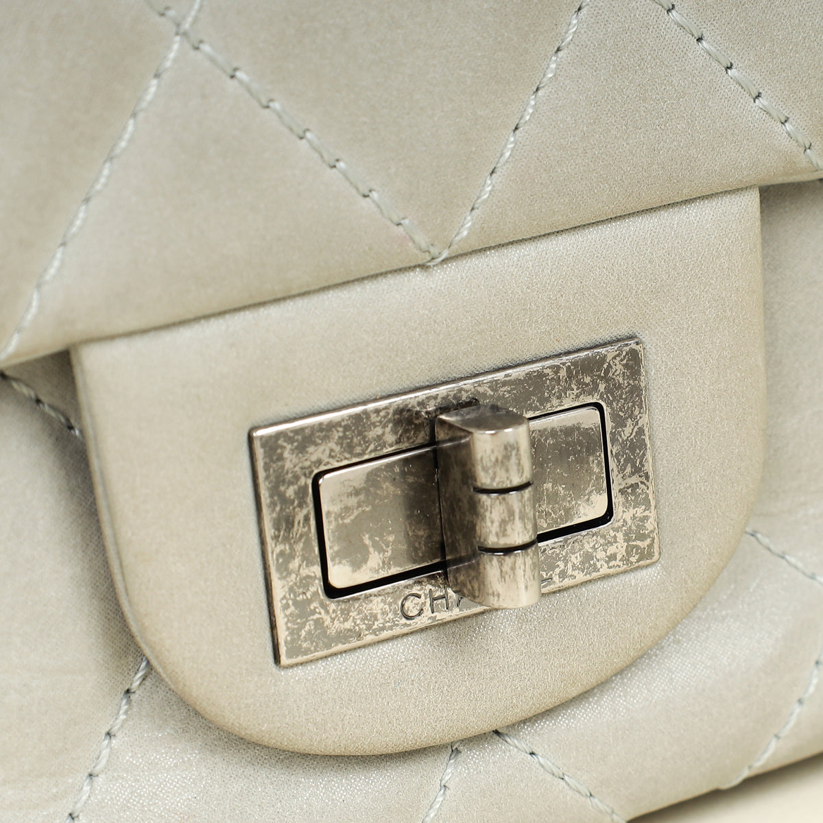 Chanel Grey 2.55 Reissue Double Flap Shimmer 227 Bag
