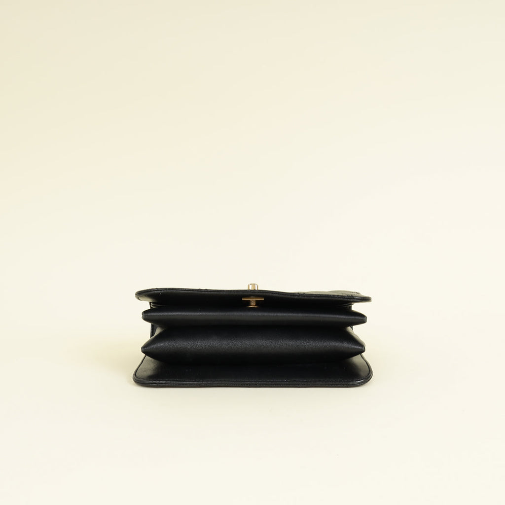 Chanel Black CC Quilted Mini Top Handle Flap Bag