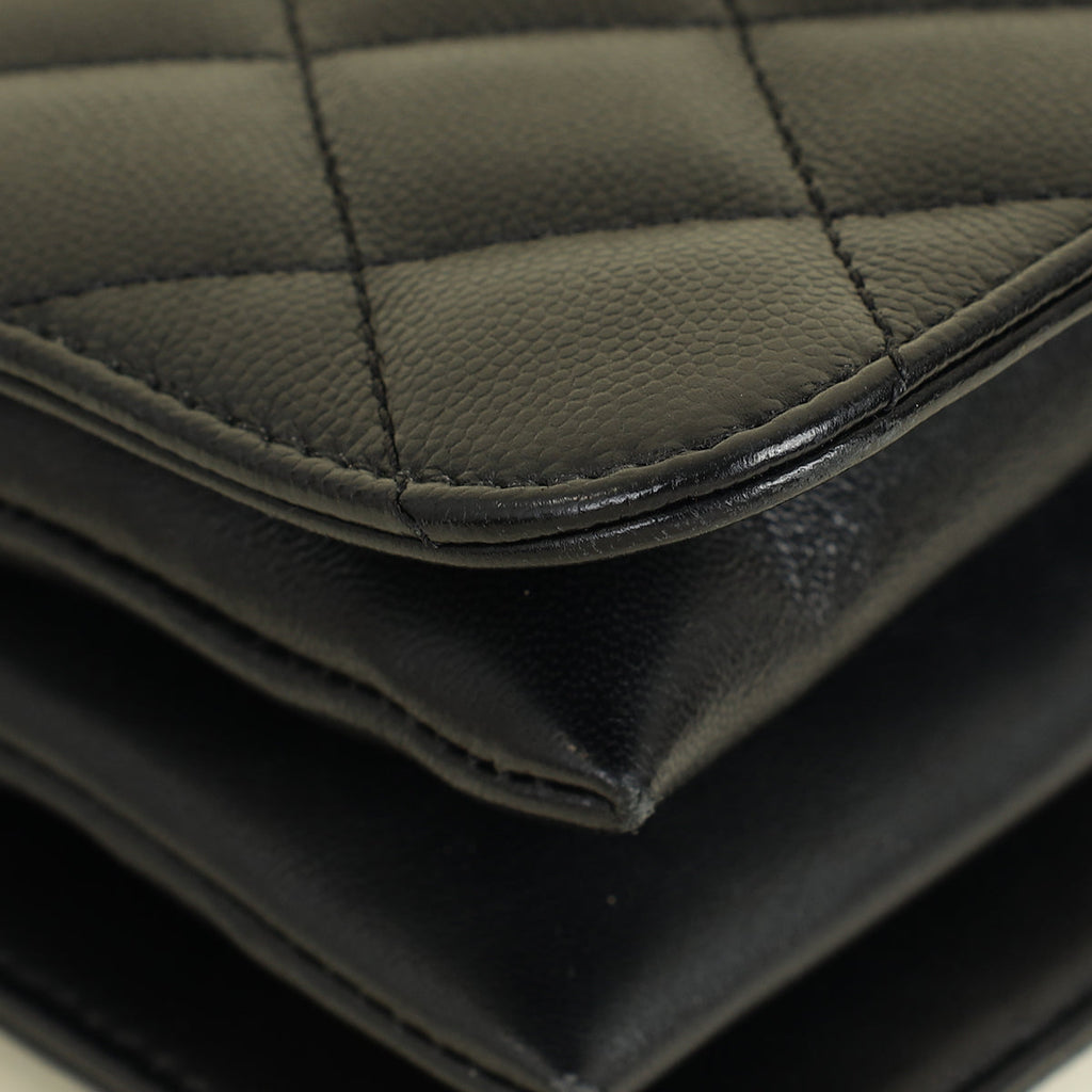 Chanel Black CC Quilted Mini Top Handle Flap Bag
