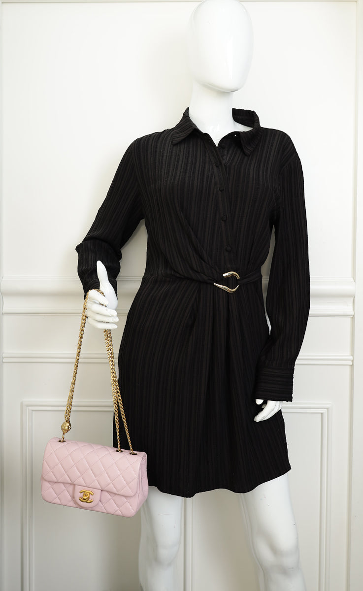 Chanel Rose Clair CC Camellia Crush Mini Rectangular Flap Bag