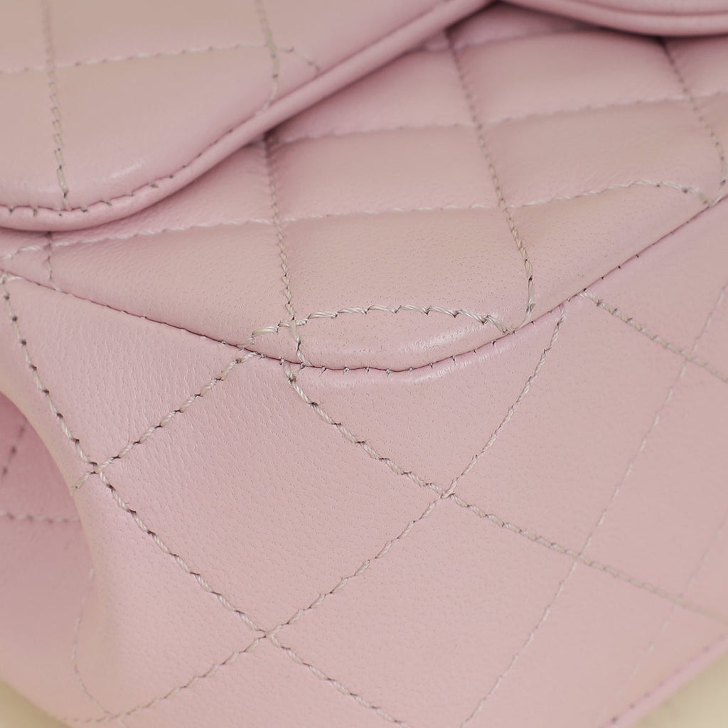Chanel Rose Clair CC Camellia Crush Mini Rectangular Flap Bag