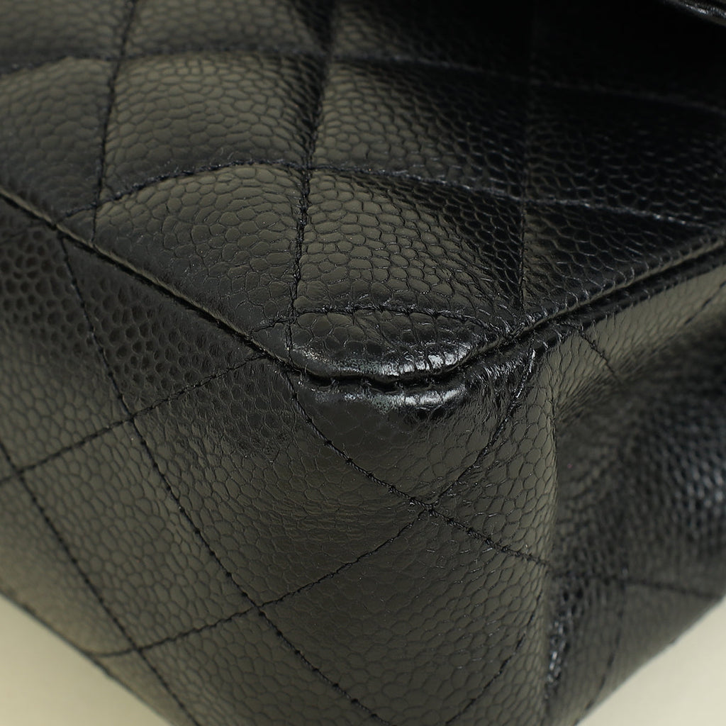 Chanel Black CC Classic 11 , 12 Double Flap Medium Bag