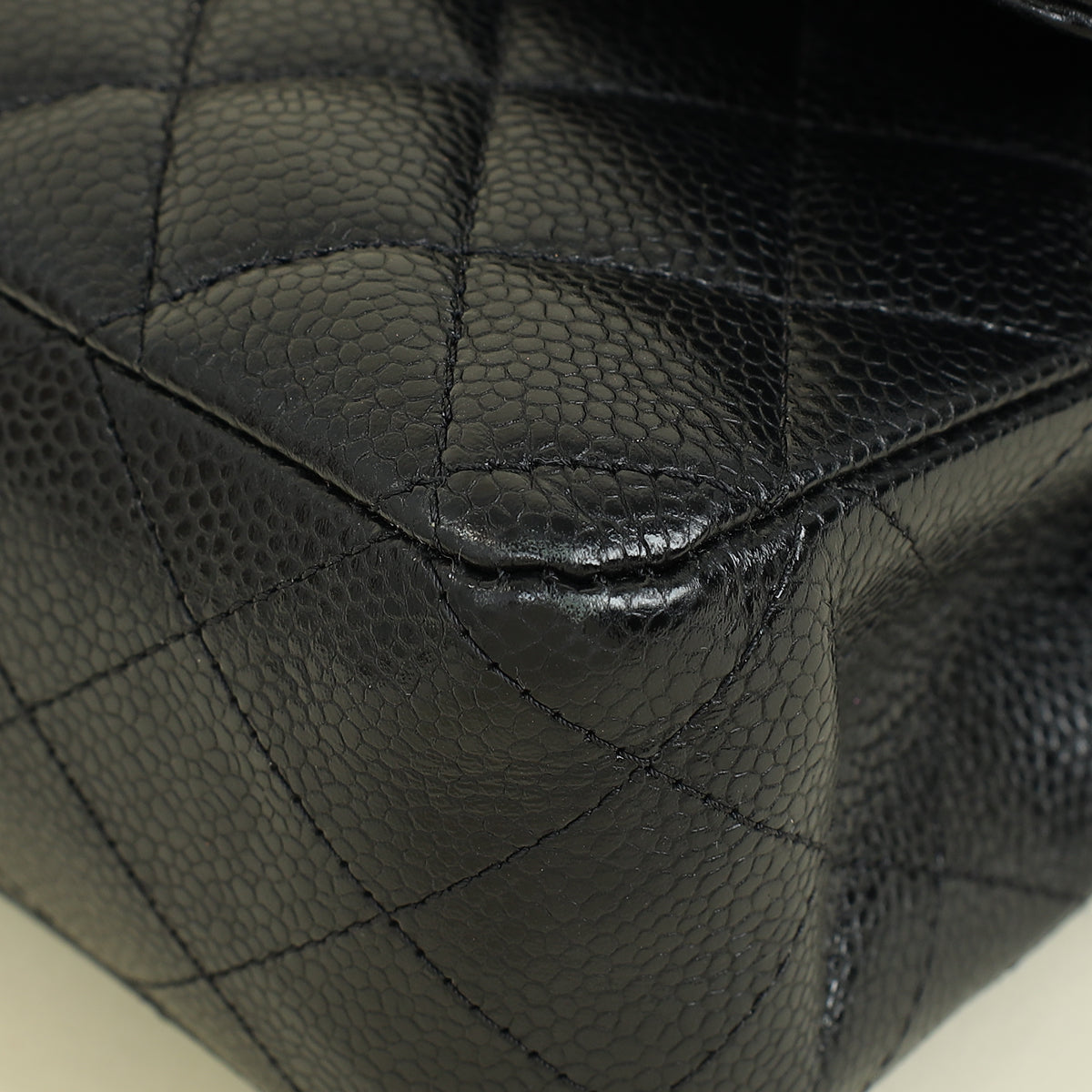 Chanel Black CC Classic 11 , 12 Double Flap Medium Bag