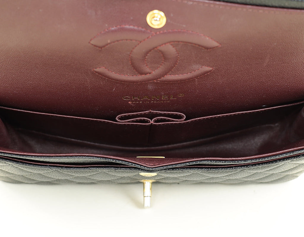 Chanel Black CC Classic 11 , 12 Double Flap Medium Bag