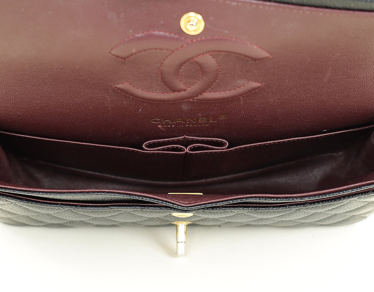 Chanel Black CC Classic 11 , 12 Double Flap Medium Bag