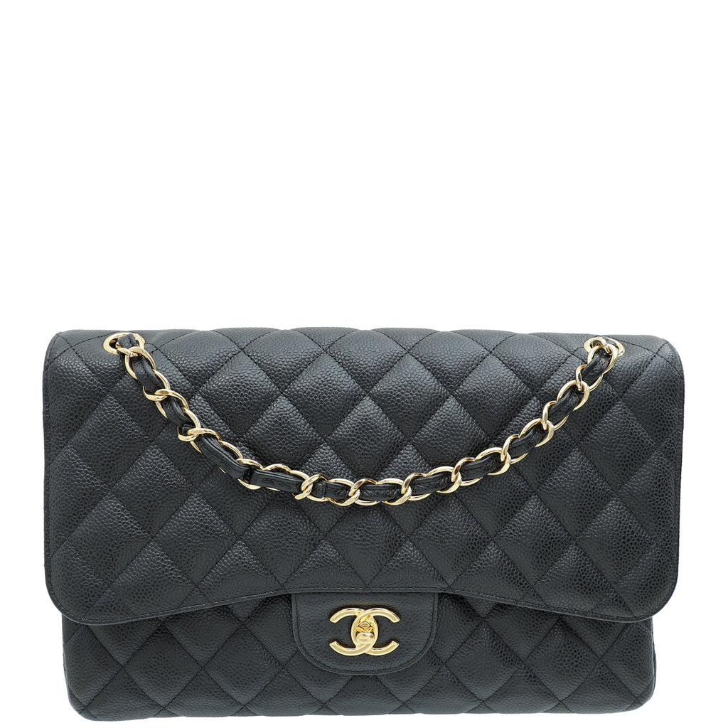 Chanel Black CC Classic Double Flap Jumbo Bag