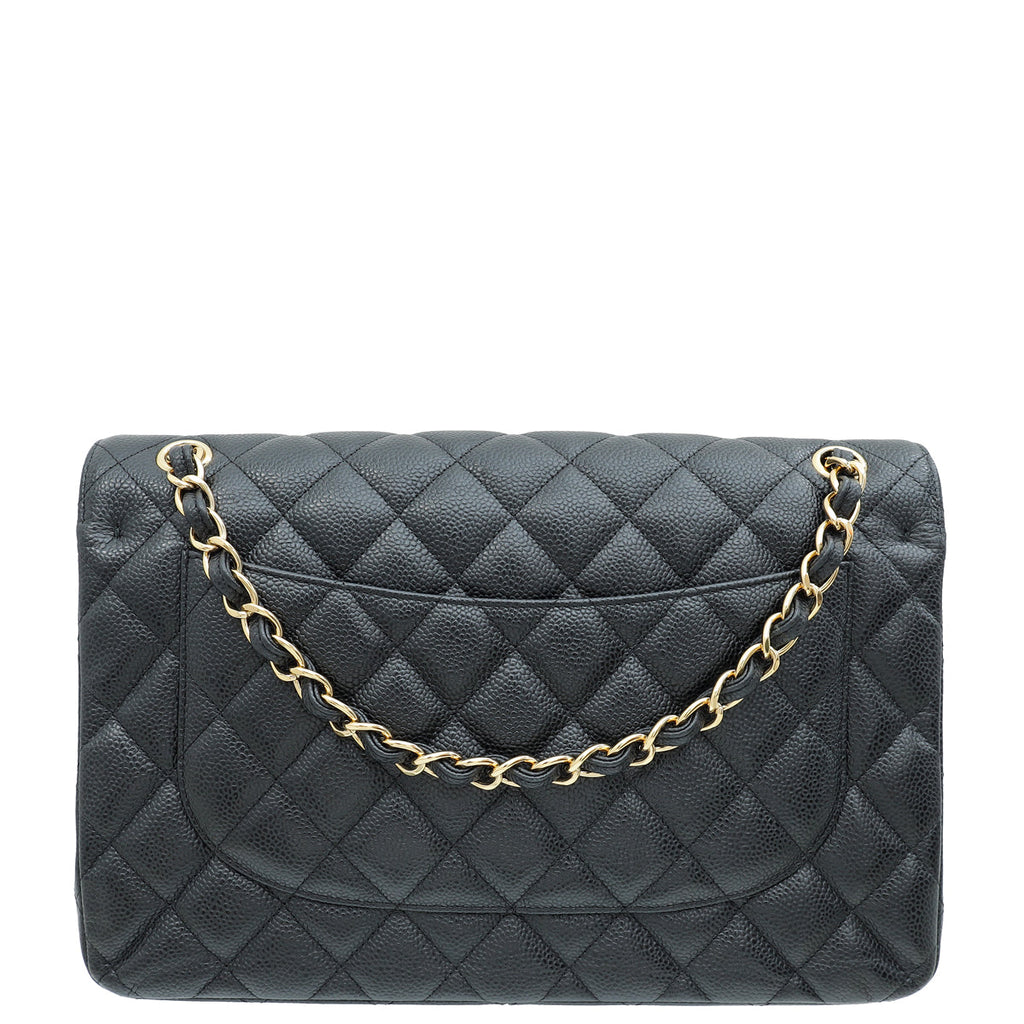 Chanel Black CC Classic Double Flap Jumbo Bag