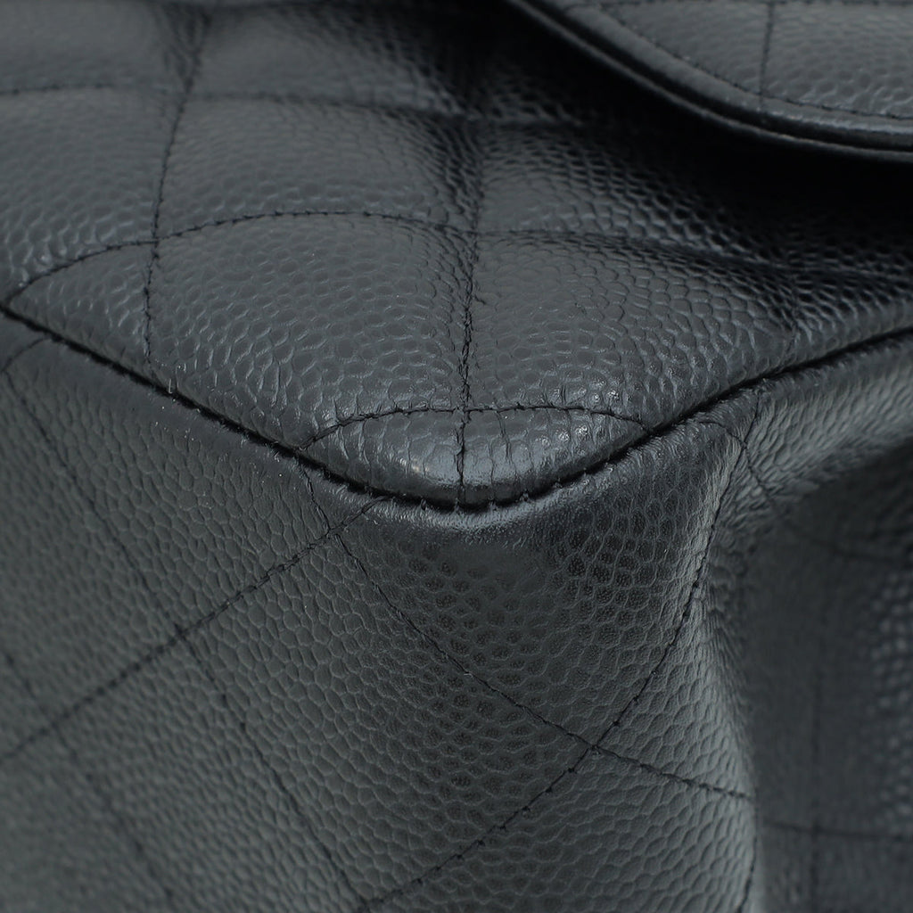 Chanel Black CC Classic Double Flap Jumbo Bag