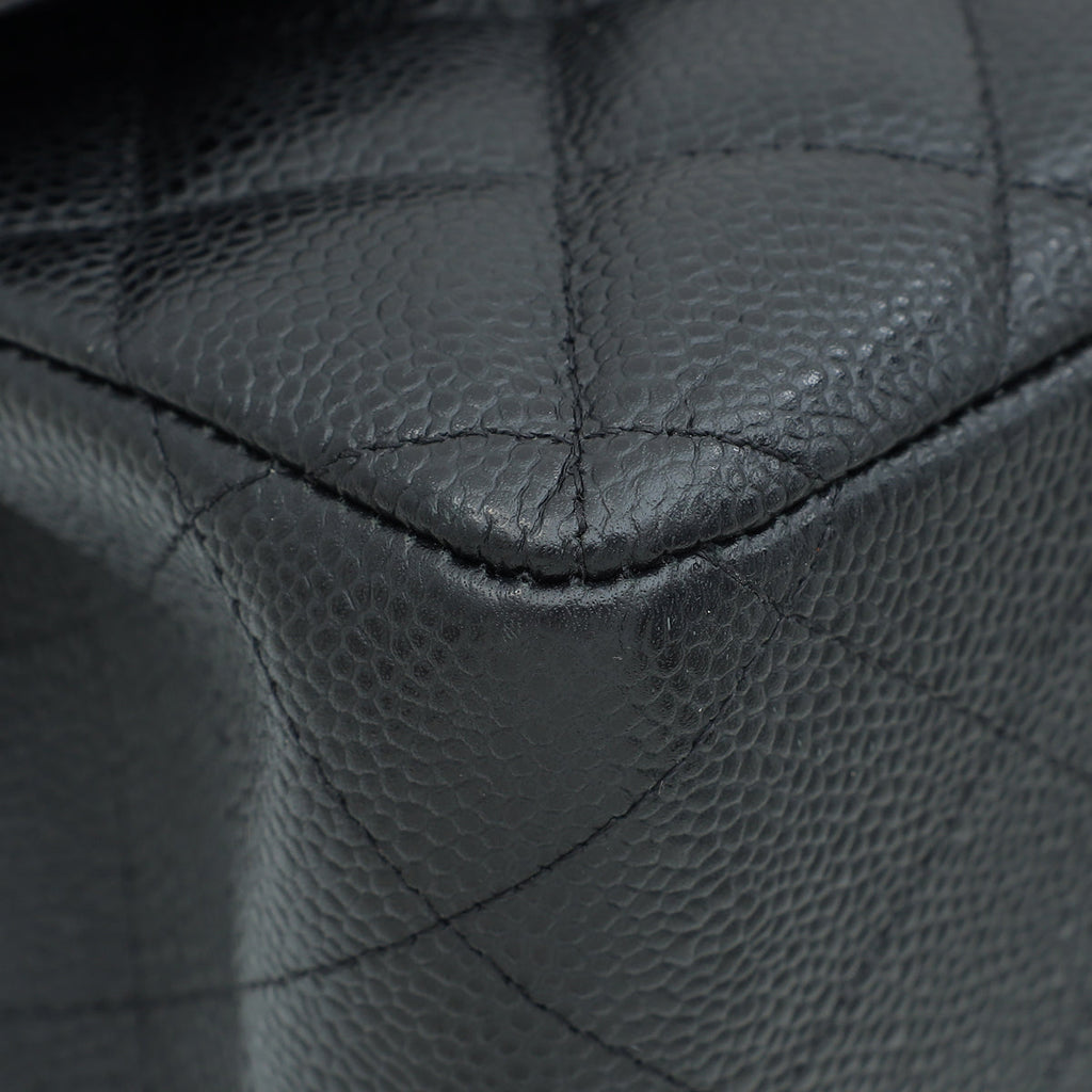 Chanel Black CC Classic Double Flap Jumbo Bag