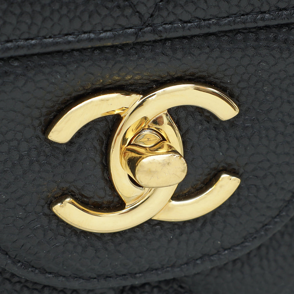 Chanel Black CC Classic Double Flap Jumbo Bag