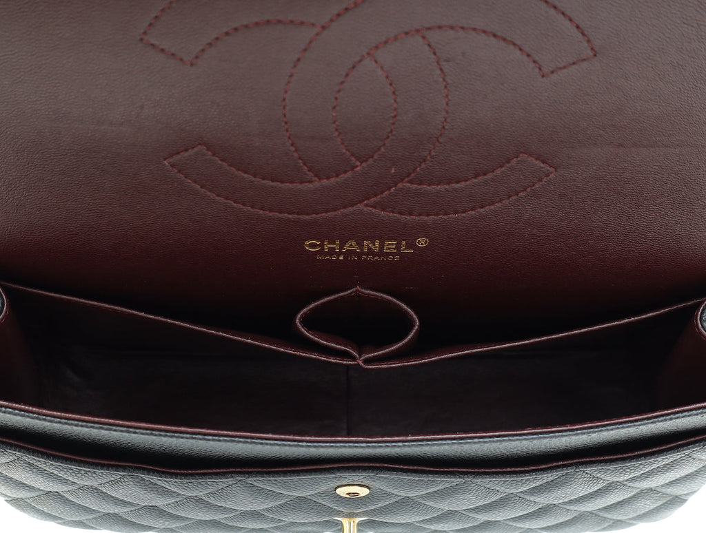 Chanel Black CC Classic Double Flap Jumbo Bag