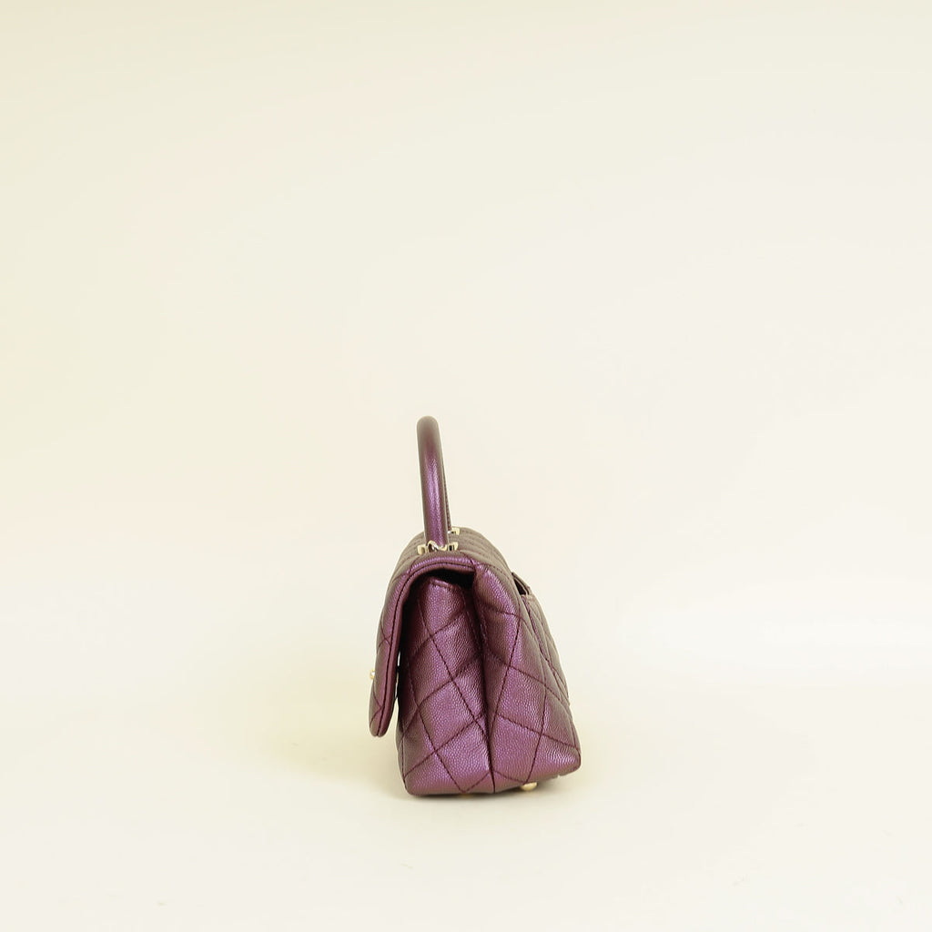 Chanel Metallic Violet CC Coco Handle Mini Bag