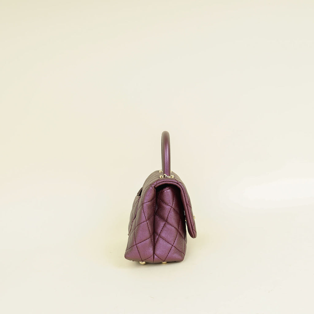Chanel Metallic Violet CC Coco Handle Mini Bag