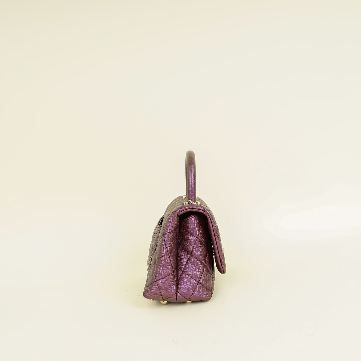 Chanel Metallic Violet CC Coco Handle Mini Bag