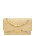 Chanel Beige CC Classic Double Flap Jumbo Bag