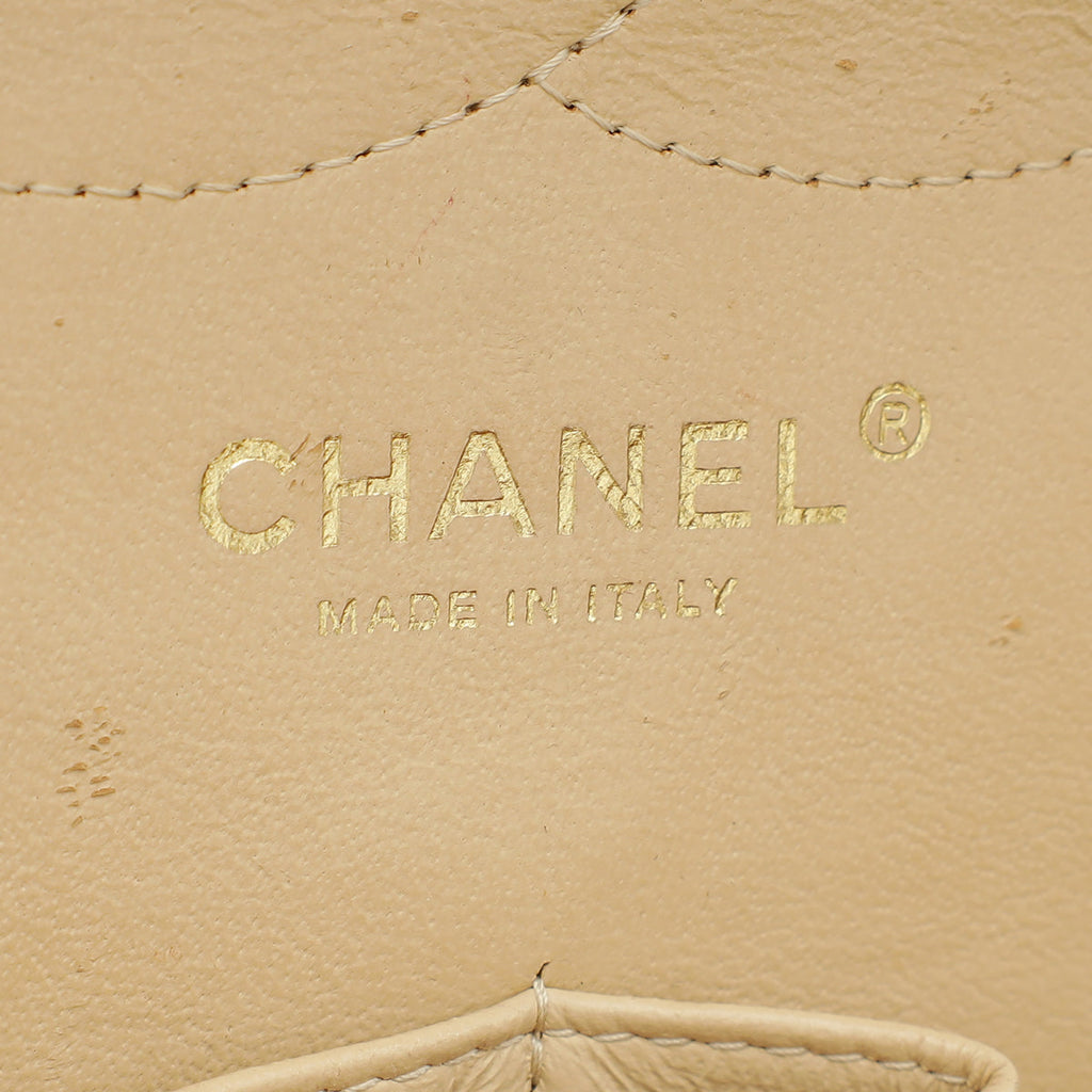 Chanel Beige CC Classic Double Flap Jumbo Bag