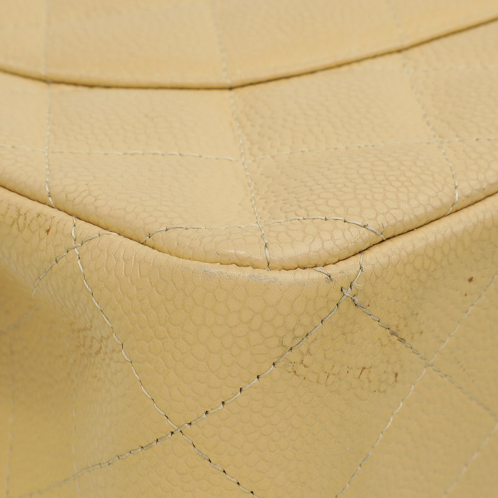 Chanel Beige CC Classic Double Flap Jumbo Bag