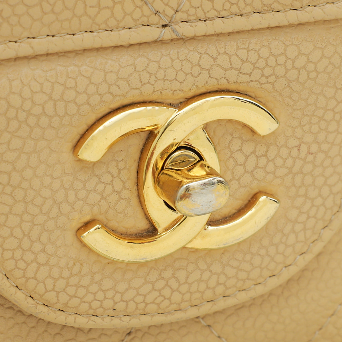 Chanel Beige CC Classic Double Flap Jumbo Bag