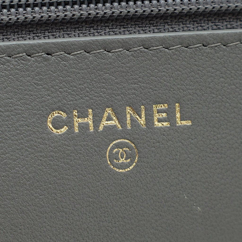 Chanel Grey CC 19 Wallet On Chain