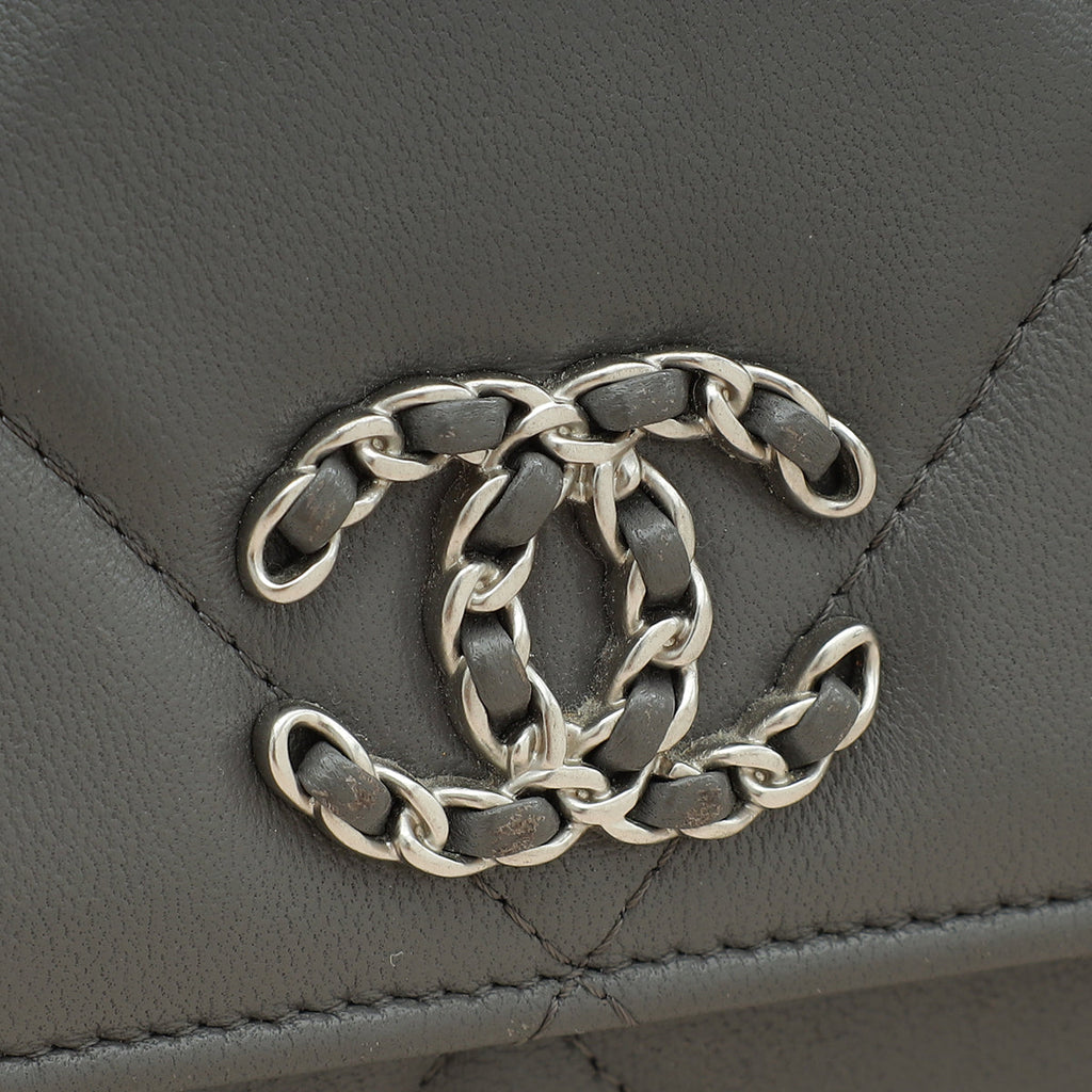 Chanel Grey CC 19 Wallet On Chain