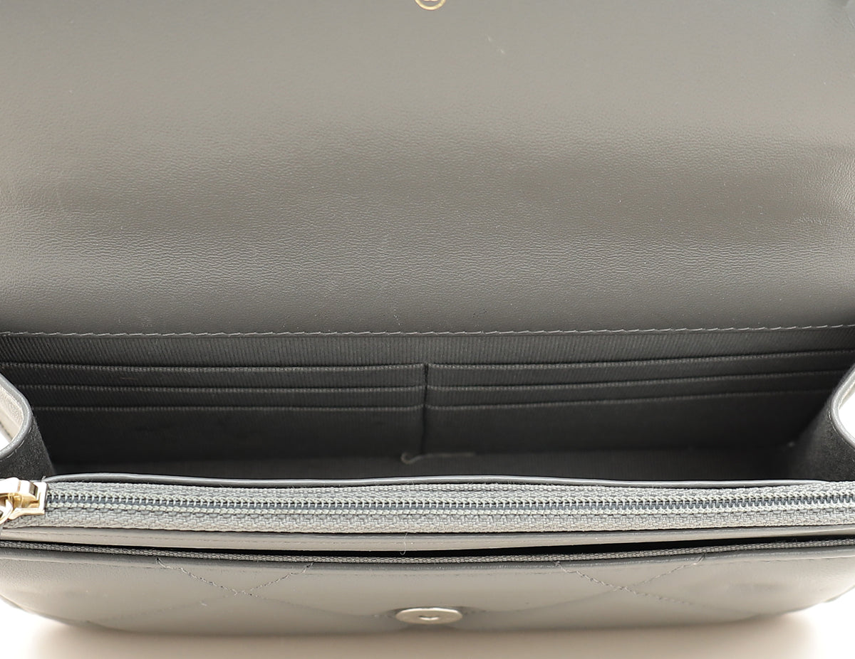 Chanel Grey CC 19 Wallet On Chain