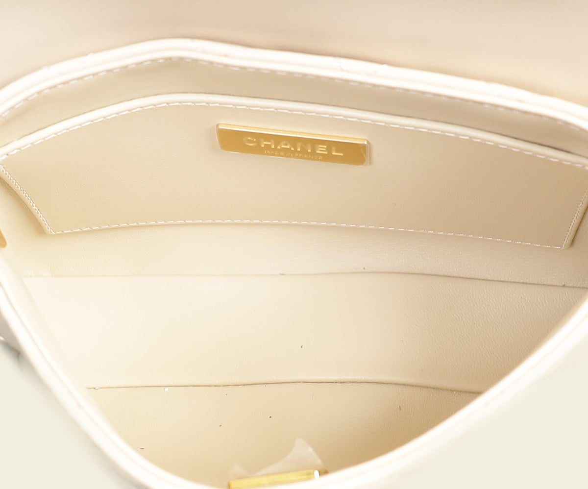 Chanel Beige Top Handle Small Flap Bag