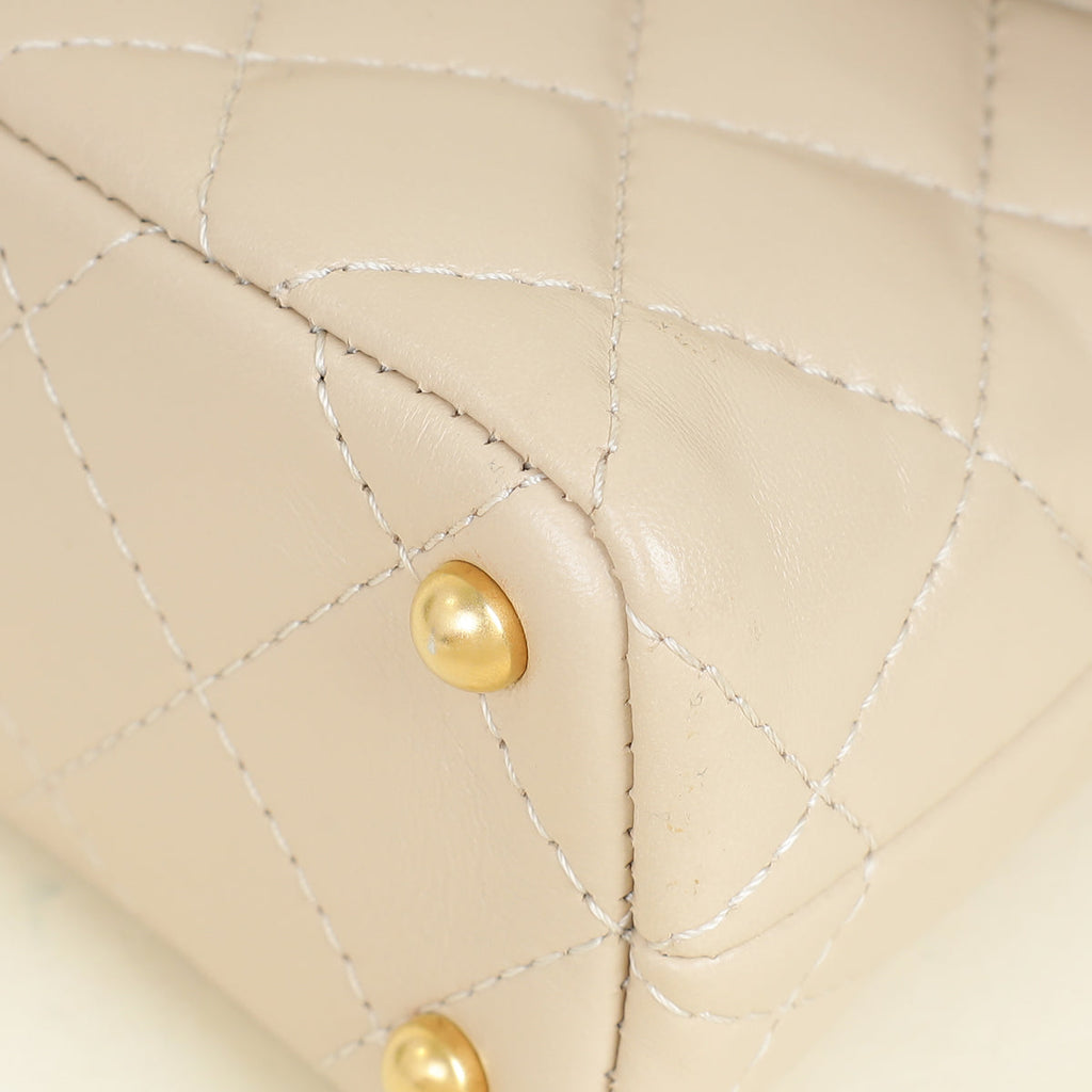 Chanel Beige Top Handle Small Flap Bag
