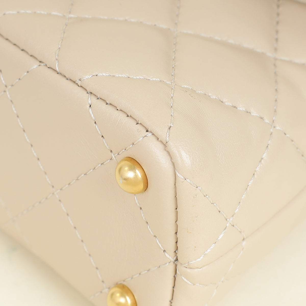 Chanel Beige Top Handle Small Flap Bag