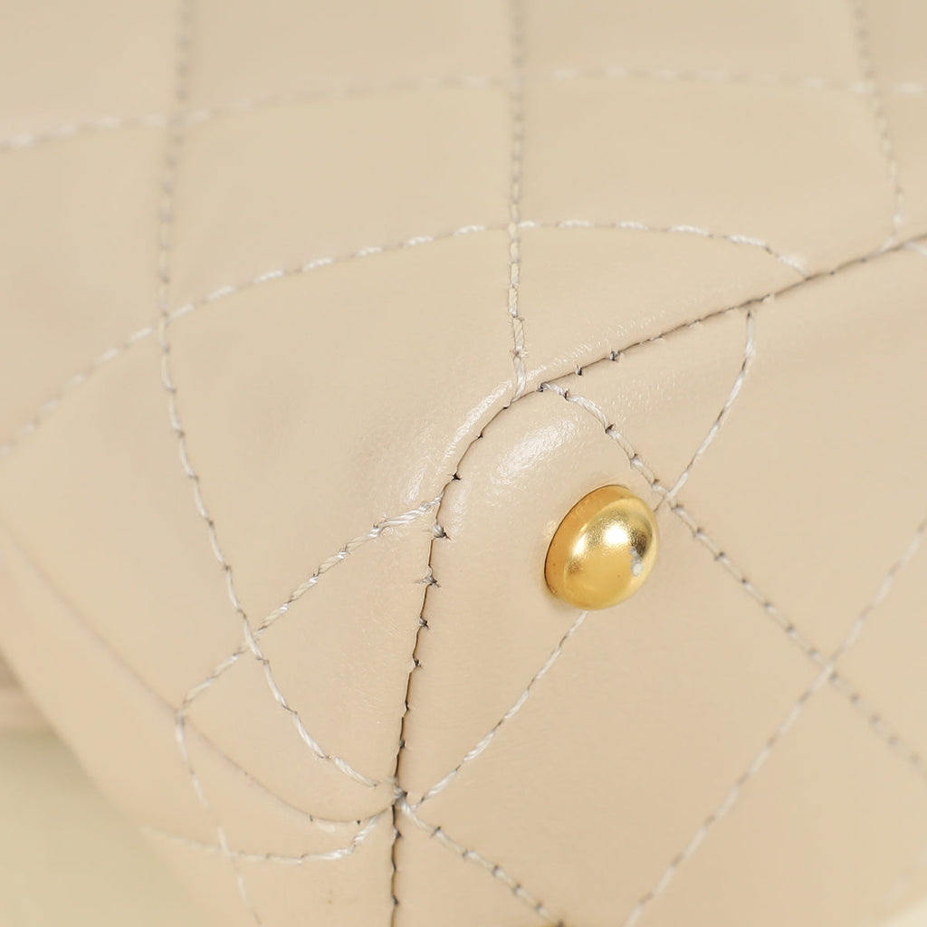 Chanel Beige Top Handle Small Flap Bag